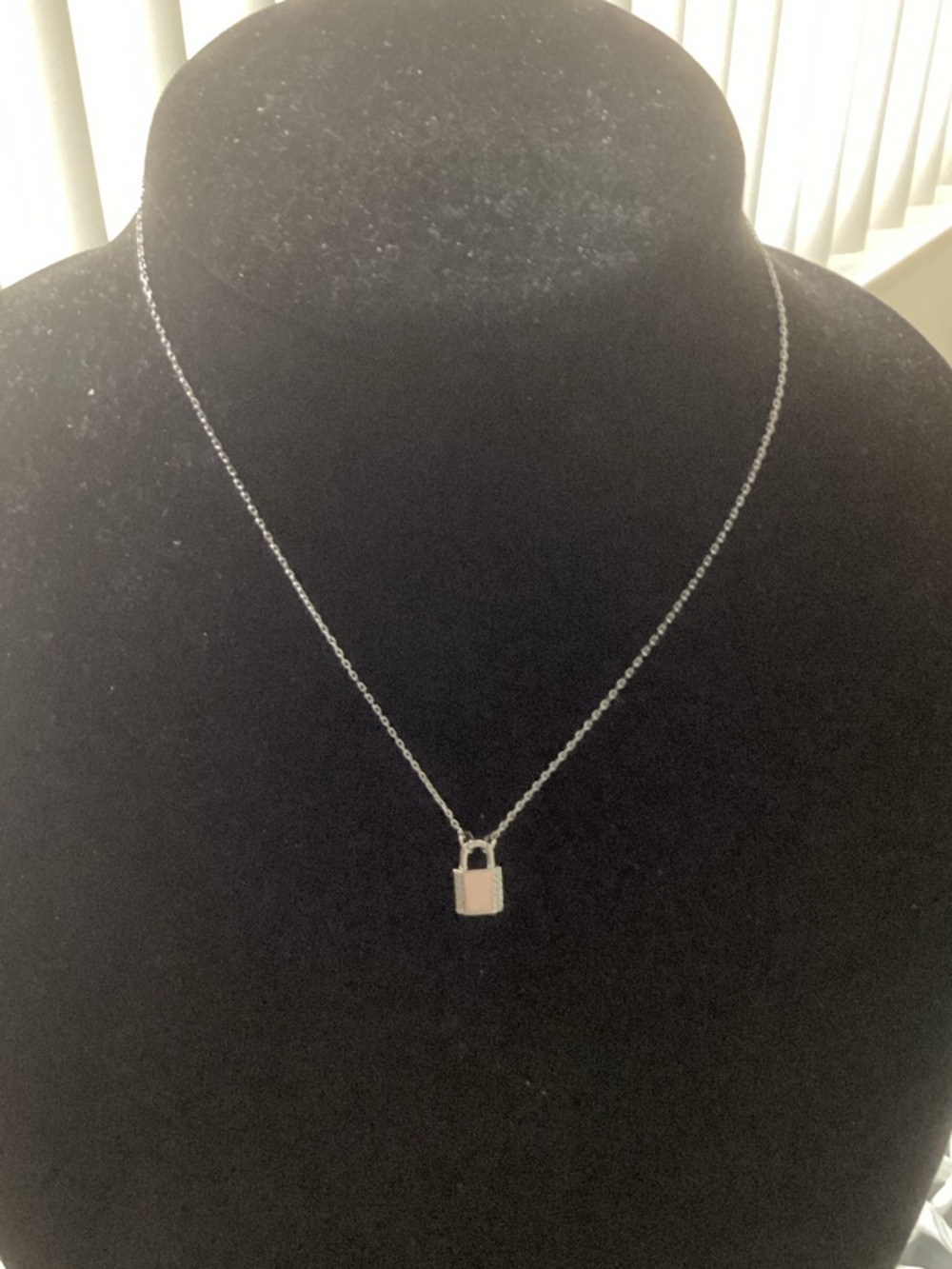 Very dainty Silver necklace with padlock and key. Beautiful !Kate Spade